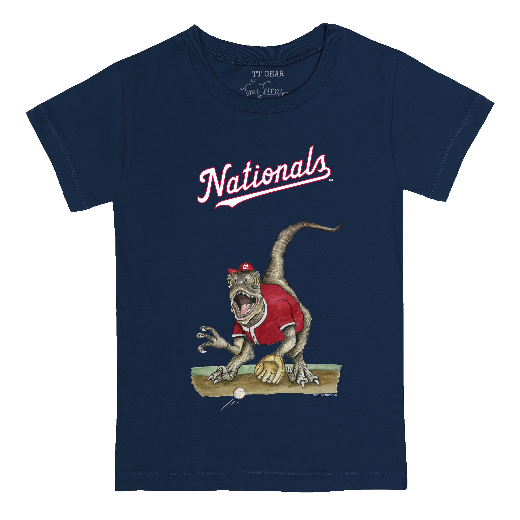 Toddler Tiny Turnip Navy Washington Nationals Velociraptor T-Shirt Toddler Tiny Turnip Navy Washington Nationals Velociraptor T-Shirt