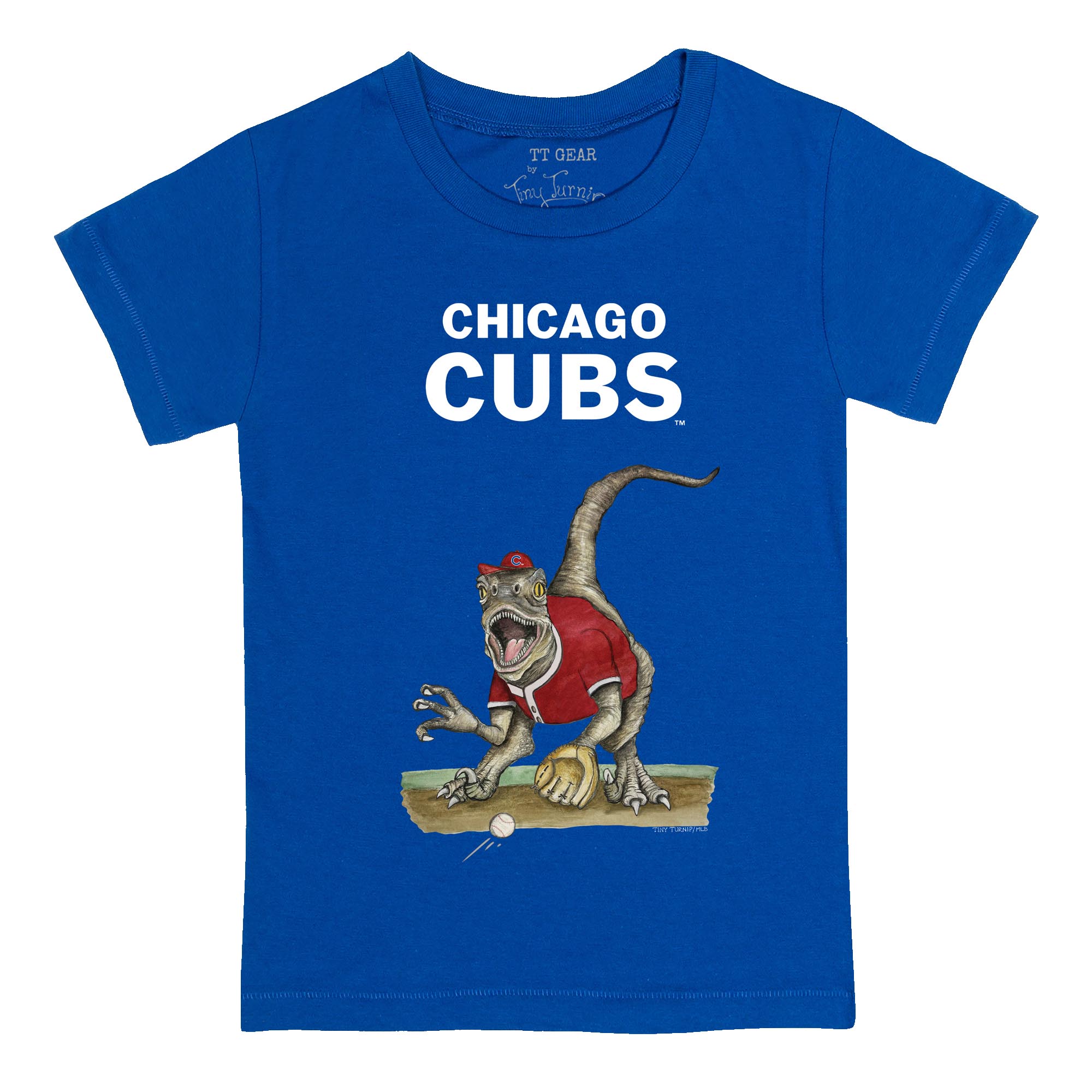 Youth Tiny Turnip Royal Chicago Cubs Velociraptor T-Shirt