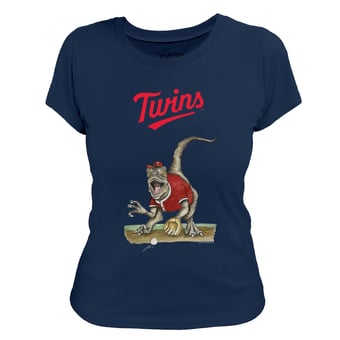 Women's Tiny Turnip Navy Minnesota Twins Velociraptor T-Shirt