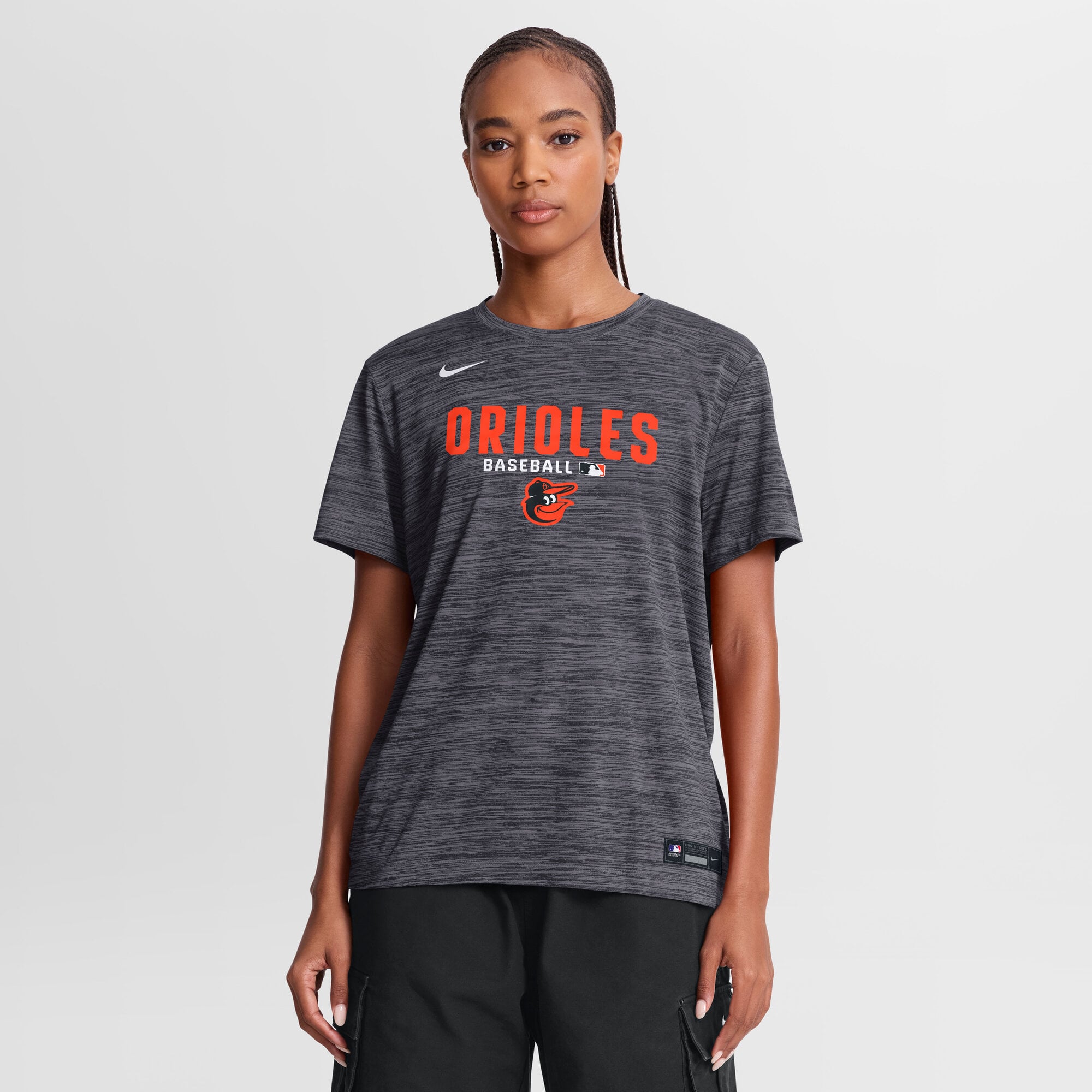 Women's Nike Black Baltimore Orioles Authentic Collection Velocity Dri-FIT T-Shirt