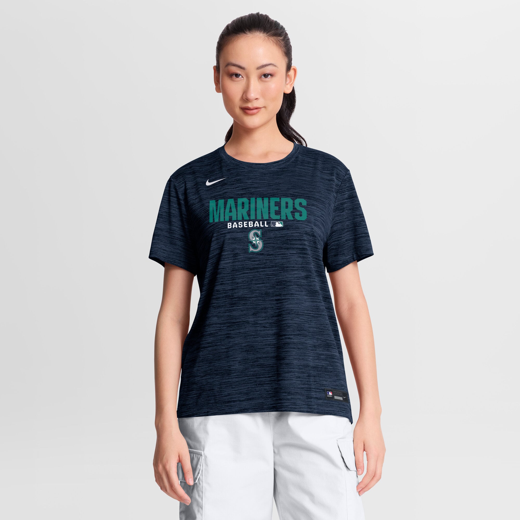 Women's Nike Navy Seattle Mariners Authentic Collection Velocity Dri-FIT T-Shirt