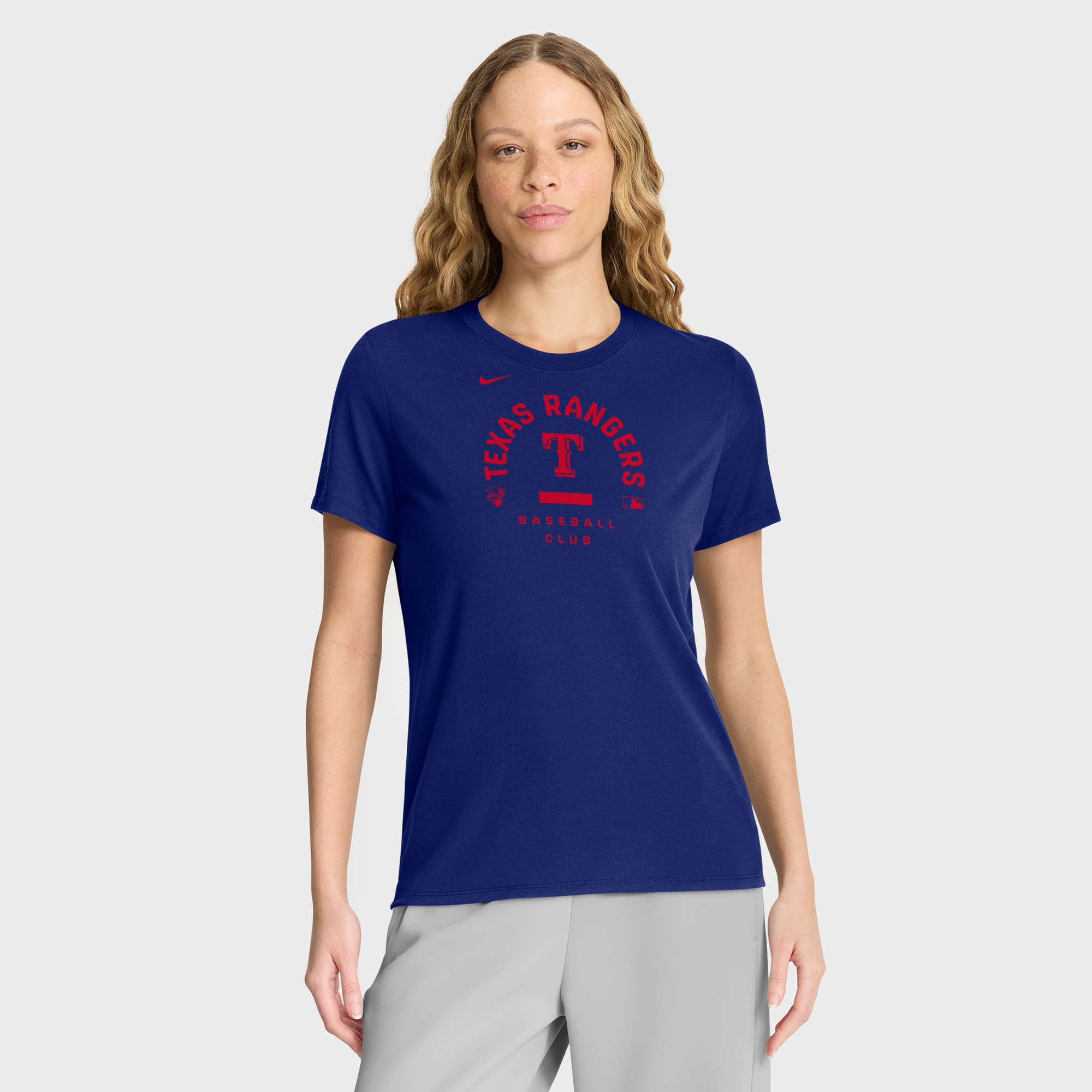 Women's Nike Royal Texas Rangers Authentic Collection Early Work Tri-Blend Dri-FIT T-Shirt