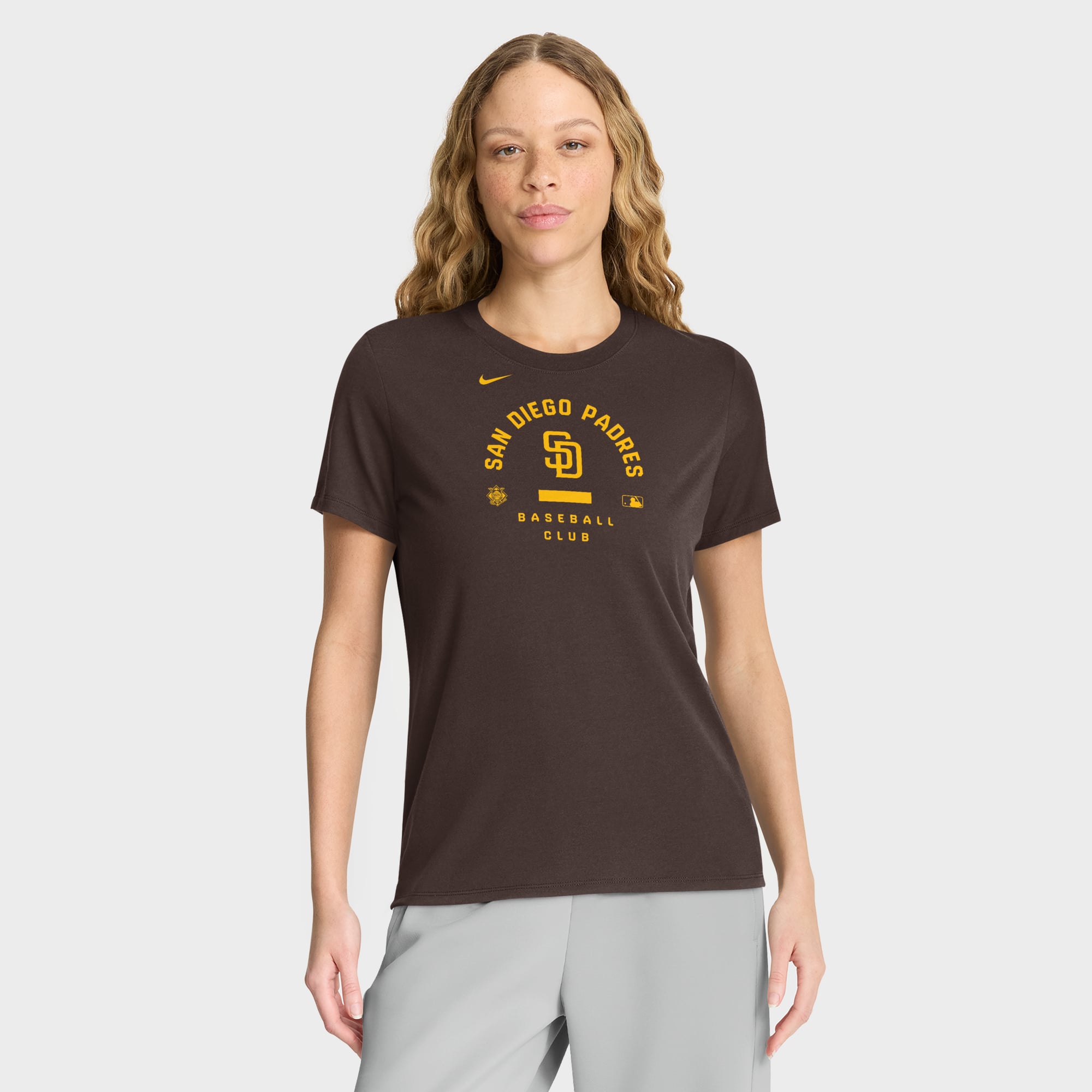 Women's Nike Brown San Diego Padres Authentic Collection Early Work Tri-Blend Dri-FIT T-Shirt