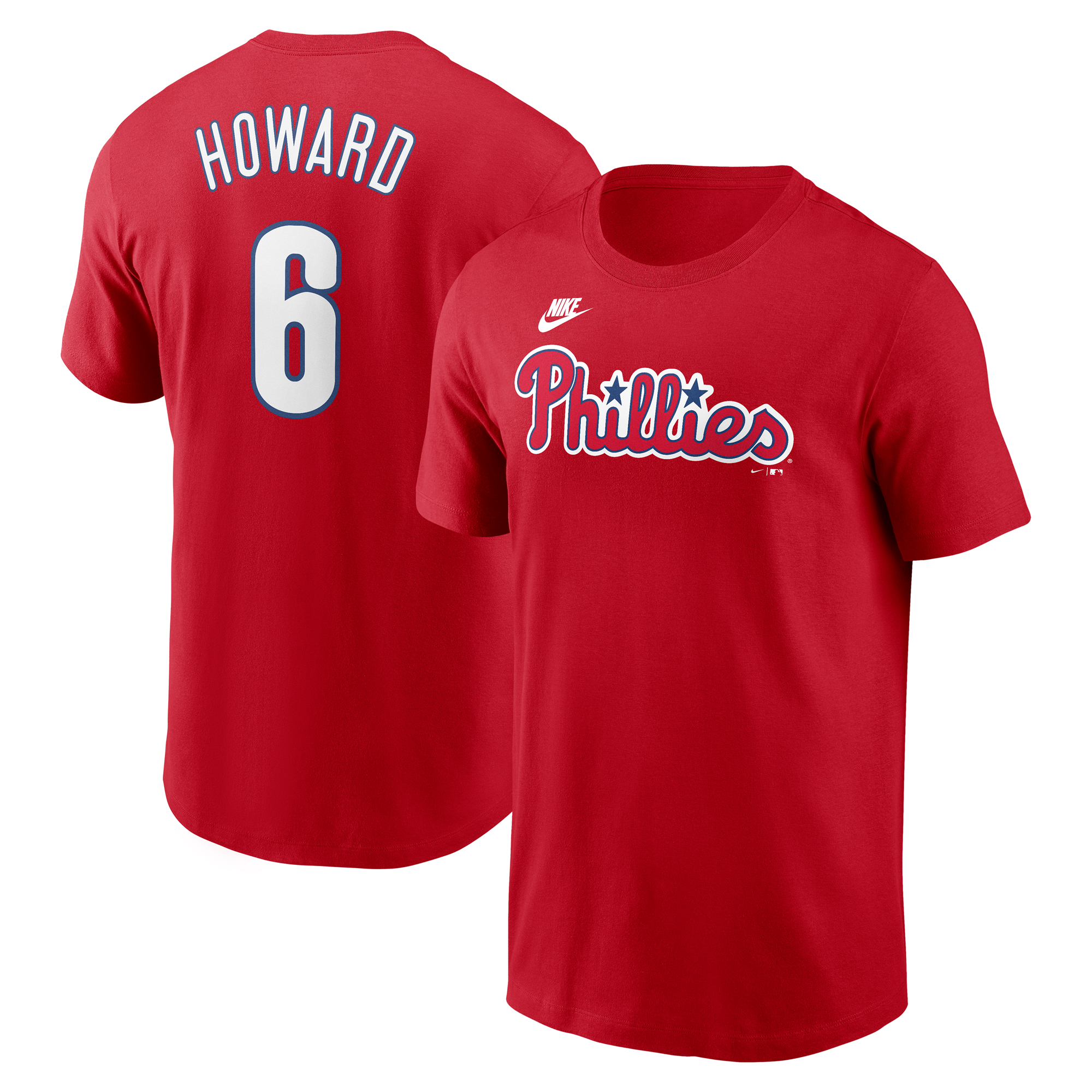 Men's Nike Ryan Howard Red Philadelphia Phillies Fuse Name & Number T-Shirt
