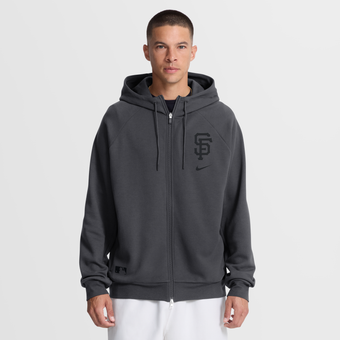 Men's Nike Anthracite San Francisco Giants Authentic Collection Player Raglan Dri-FIT Full-Zip Hoodie
