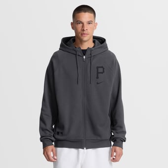 Men's Nike Anthracite Pittsburgh Pirates Authentic Collection Player Raglan Dri-FIT Full-Zip Hoodie
