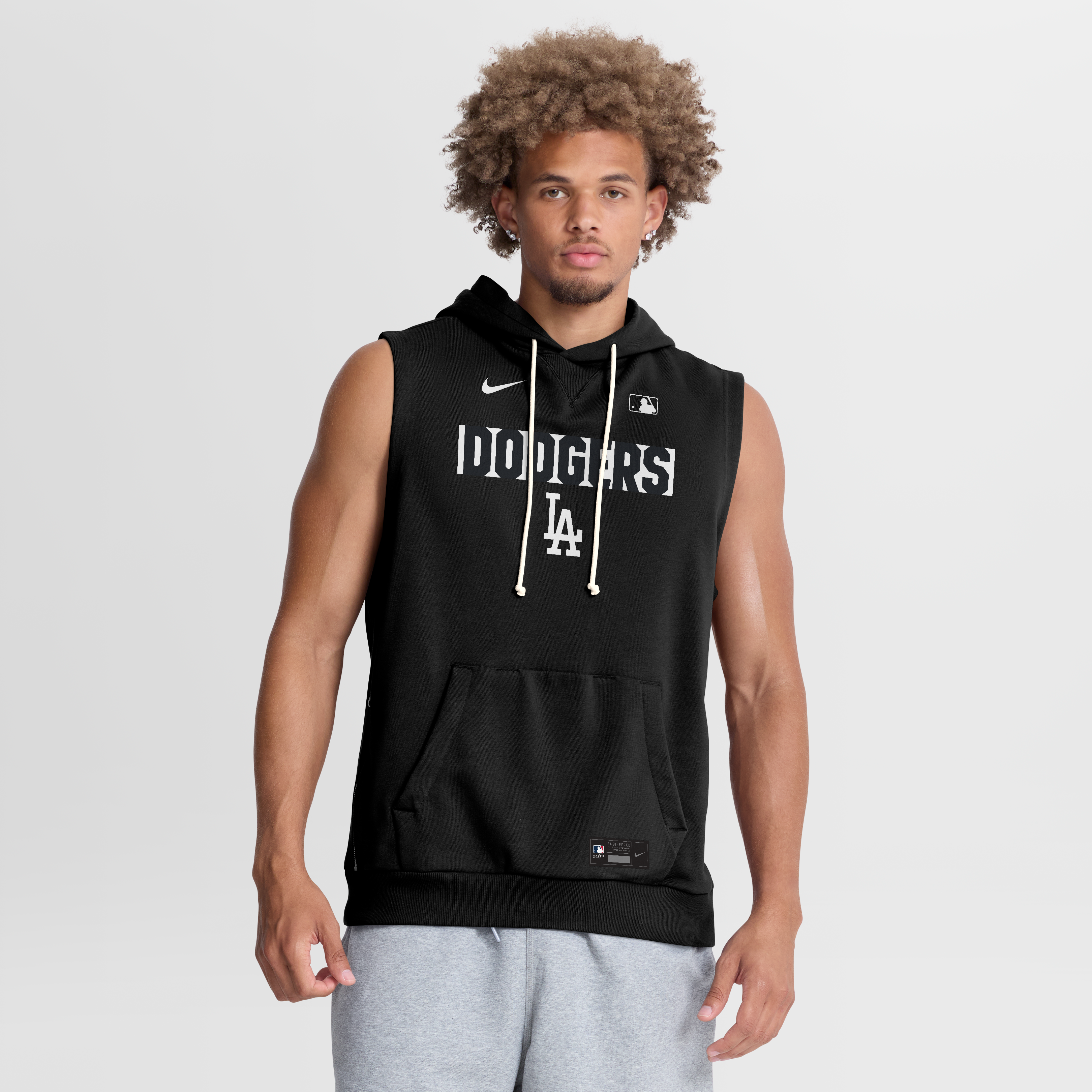 Men's Nike Black Los Angeles Dodgers Authentic Collection Standard Issue Dri-FIT Sleeveless Hoodie