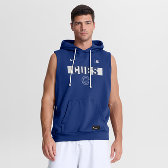 Men's Nike Royal Chicago Cubs Authentic Collection Standard Issue Dri-FIT Sleeveless Hoodie