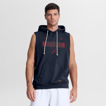 Men's Nike Navy Atlanta Braves Authentic Collection Standard Issue Dri-FIT Sleeveless Hoodie