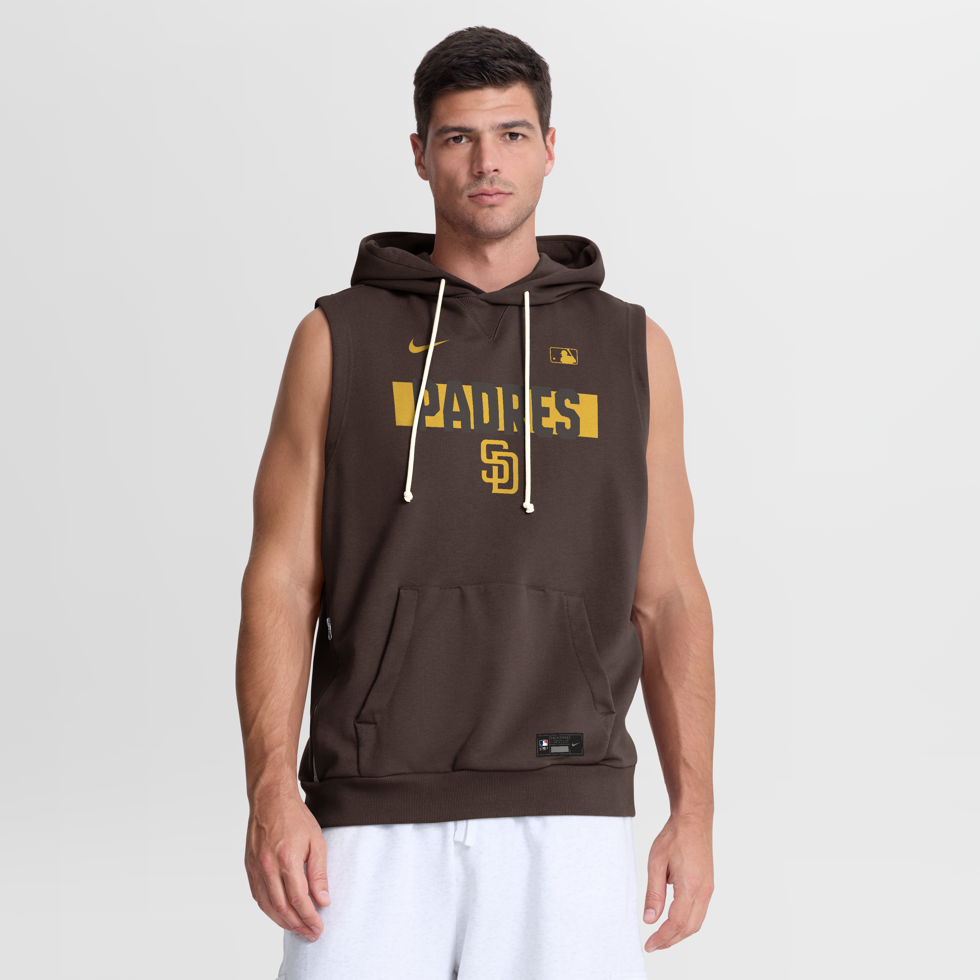 Men's Nike Brown San Diego Padres Authentic Collection Standard Issue Dri-FIT Sleeveless Hoodie