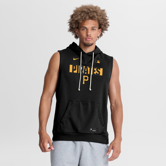 Men's Nike Black Pittsburgh Pirates Authentic Collection Standard Issue Dri-FIT Sleeveless Hoodie