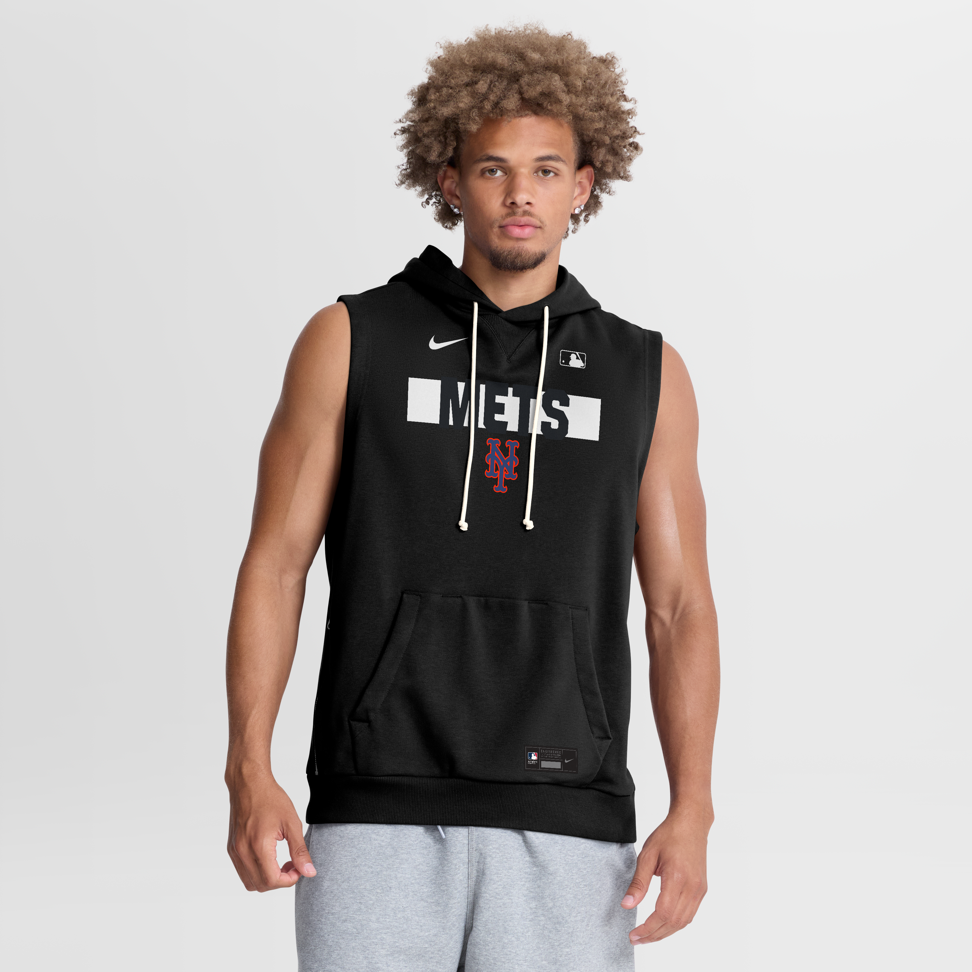 Men's Nike Black New York Mets Authentic Collection Standard Issue Dri-FIT Sleeveless Hoodie