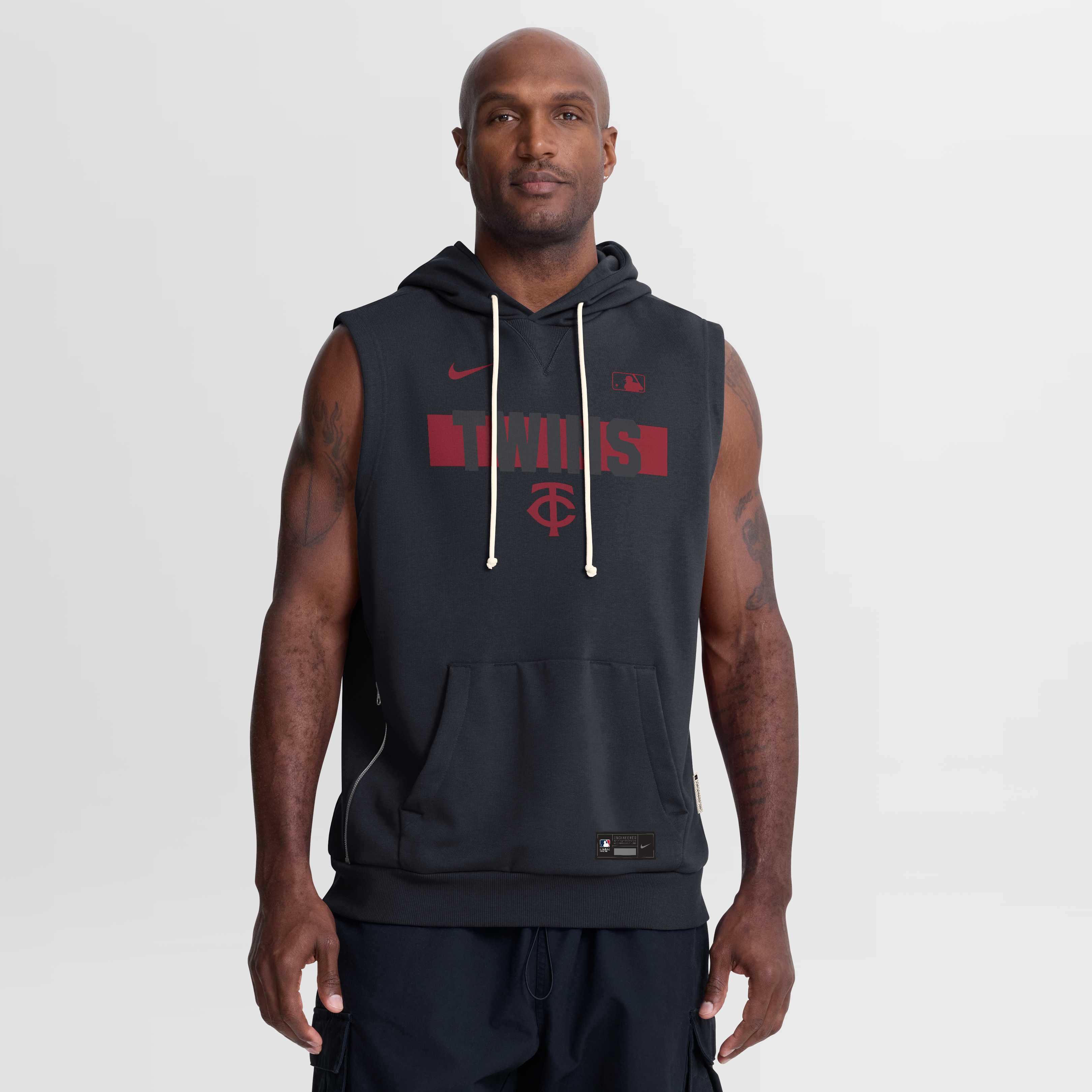 Men's Nike Navy Minnesota Twins Authentic Collection Standard Issue Dri-FIT Sleeveless Hoodie
