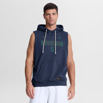 Men's Nike Navy Seattle Mariners Authentic Collection Standard Issue Dri-FIT Sleeveless Hoodie