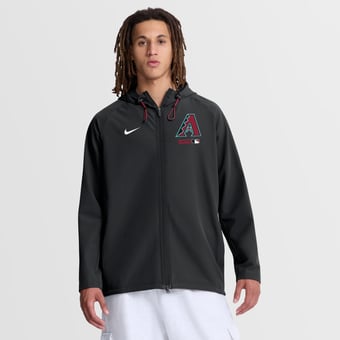 Men's Nike Black Arizona Diamondbacks Authentic Collection Raglan Therma-FIT Full-Zip Hooded Jacket