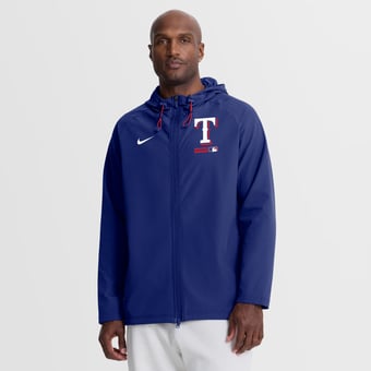 Men's Nike Royal Texas Rangers Authentic Collection Raglan Therma-FIT Full-Zip Hooded Jacket