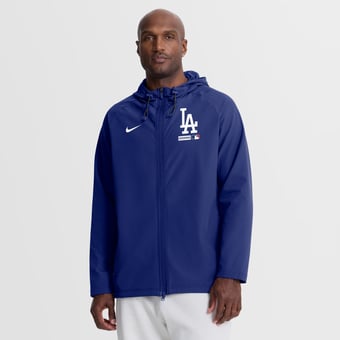 Men's Nike Royal Los Angeles Dodgers Authentic Collection Raglan Therma-FIT Full-Zip Hooded Jacket
