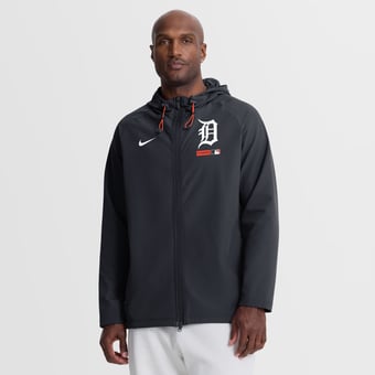 Men's Nike Navy Detroit Tigers Authentic Collection Raglan Therma-FIT Full-Zip Hooded Jacket