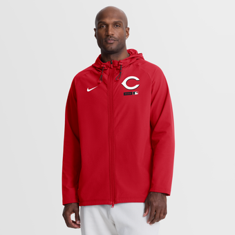 Men's Nike Red Cincinnati Reds Authentic Collection Raglan Therma-FIT Full-Zip Hooded Jacket