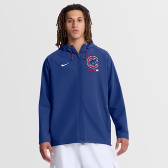 Men's Nike Royal Chicago Cubs Authentic Collection Raglan Therma-FIT Full-Zip Hooded Jacket