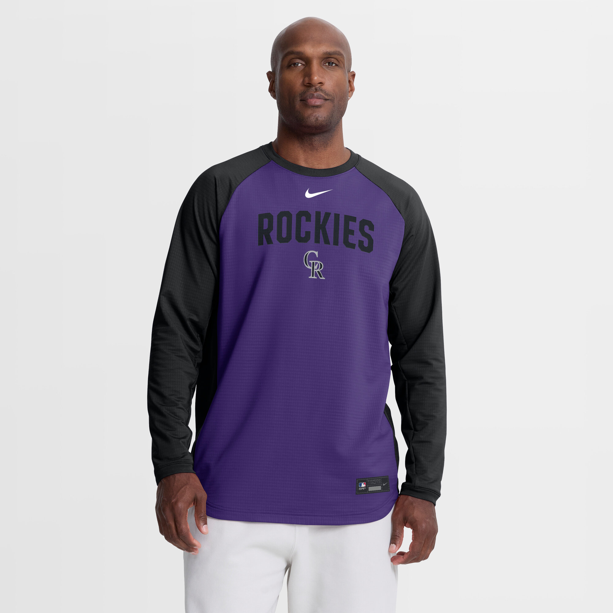 Men's Nike Purple Colorado Rockies Authentic Collection Raglan Dri-FIT Sweatshirt