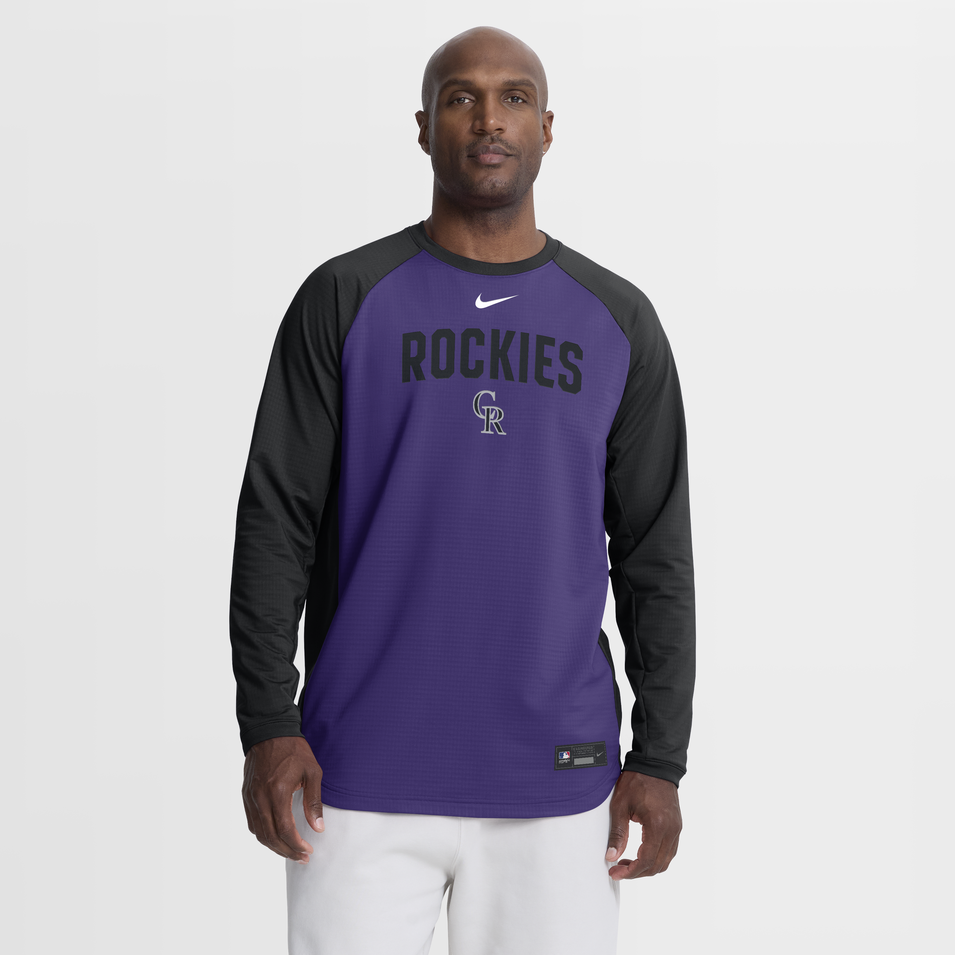 Men's Nike Purple Colorado Rockies Authentic Collection Raglan Dri-FIT Sweatshirt