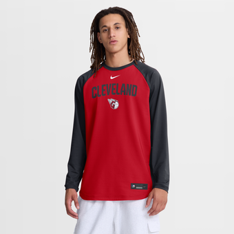 Men's Nike Red Cleveland Guardians Authentic Collection Raglan Dri-FIT Sweatshirt