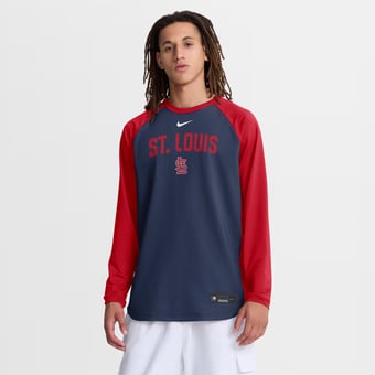 Men's Nike Navy St. Louis Cardinals Authentic Collection Raglan Dri-FIT Sweatshirt