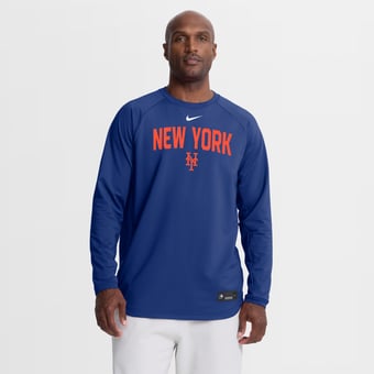 Men's Nike Royal New York Mets Authentic Collection Raglan Dri-FIT Sweatshirt
