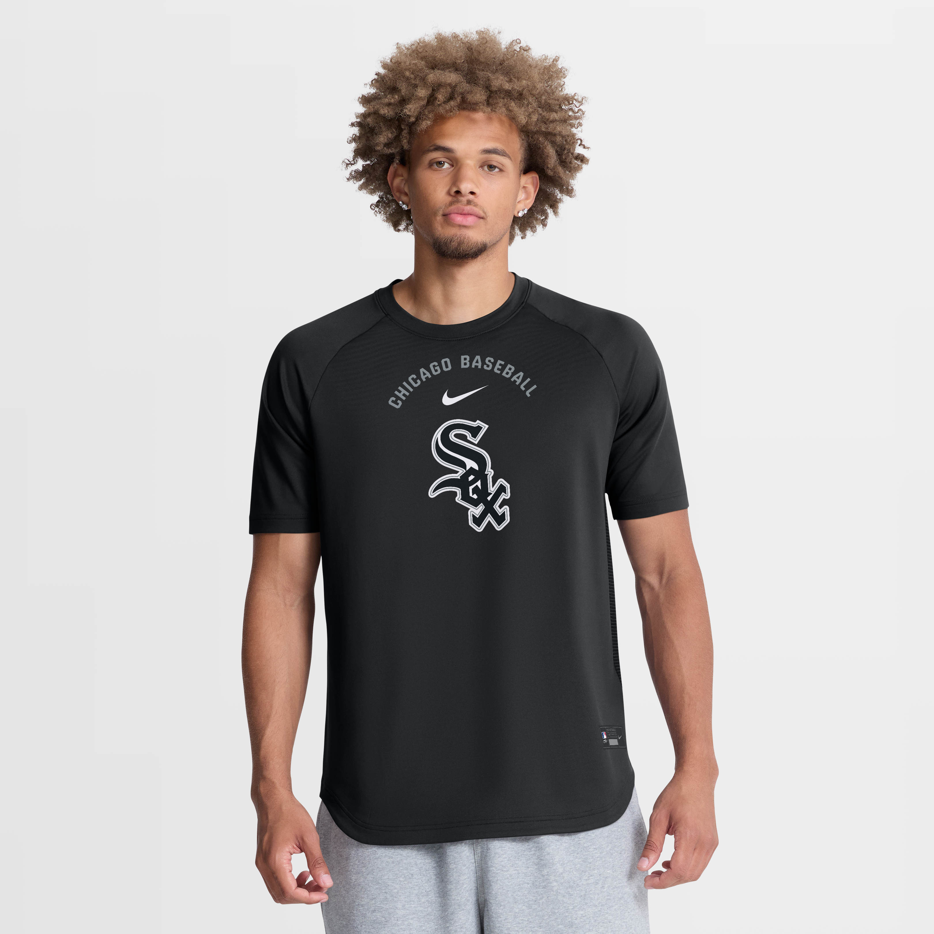 Men's Nike Black Chicago White Sox Authentic Collection Batting Practice Pre-Game Raglan Dri-FIT Top