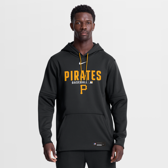 Men's Nike Black Pittsburgh Pirates Authentic Collection Therma-FIT Hoodie