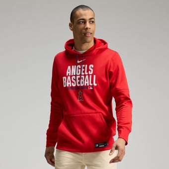 Men's Nike Red Los Angeles Angels Authentic Collection Therma-FIT Hoodie