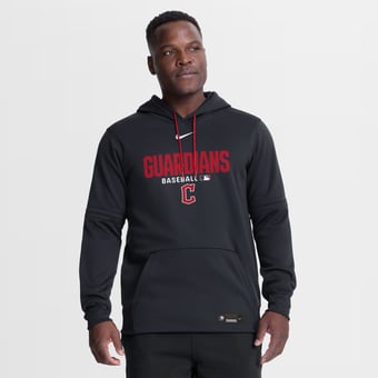 Men's Nike Navy Cleveland Guardians Authentic Collection Therma-FIT Hoodie