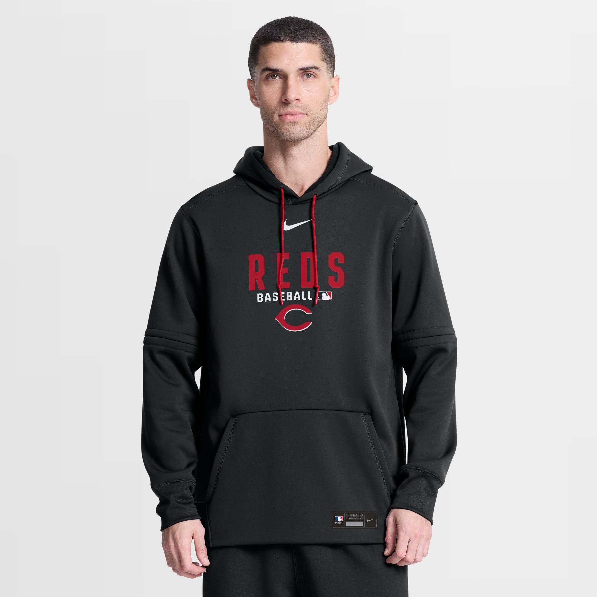 Men's Nike Black Cincinnati Reds Authentic Collection Therma-FIT Hoodie
