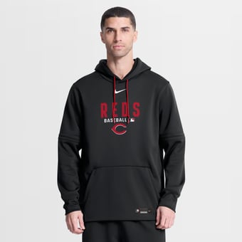 Men's Nike Black Cincinnati Reds Authentic Collection Therma-FIT Hoodie