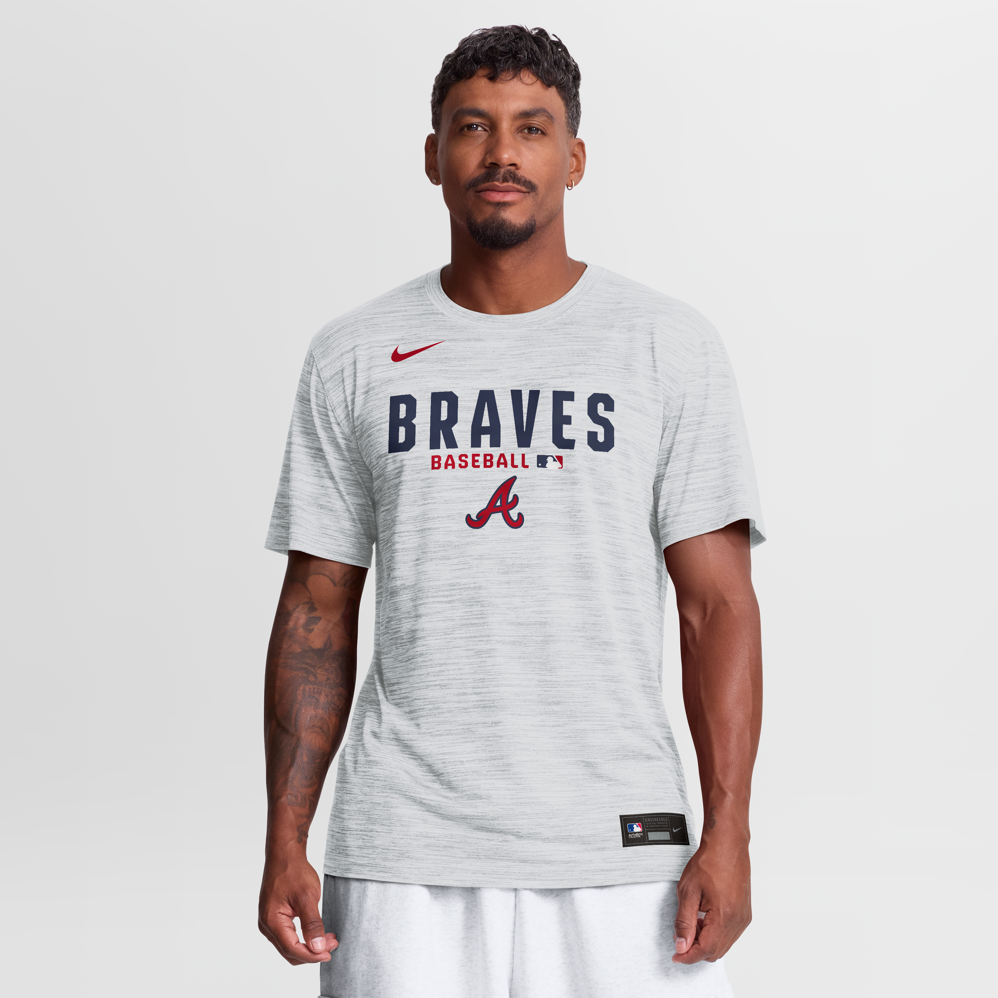 Men's Nike White Atlanta Braves Authentic Collection Velocity Dri-FIT T-Shirt