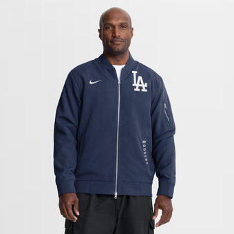 Men's Nike Navy Los Angeles Dodgers Authentic Collection Dugout Relaxed Full-Zip Bomber Jacket