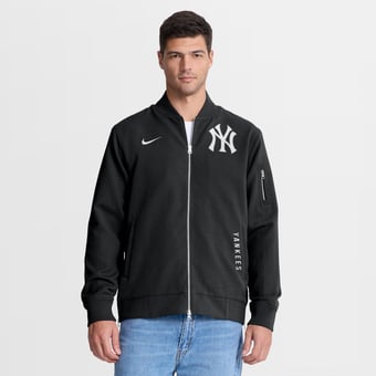 Men's Nike Black New York Yankees Authentic Collection Dugout Relaxed Full-Zip Bomber Jacket