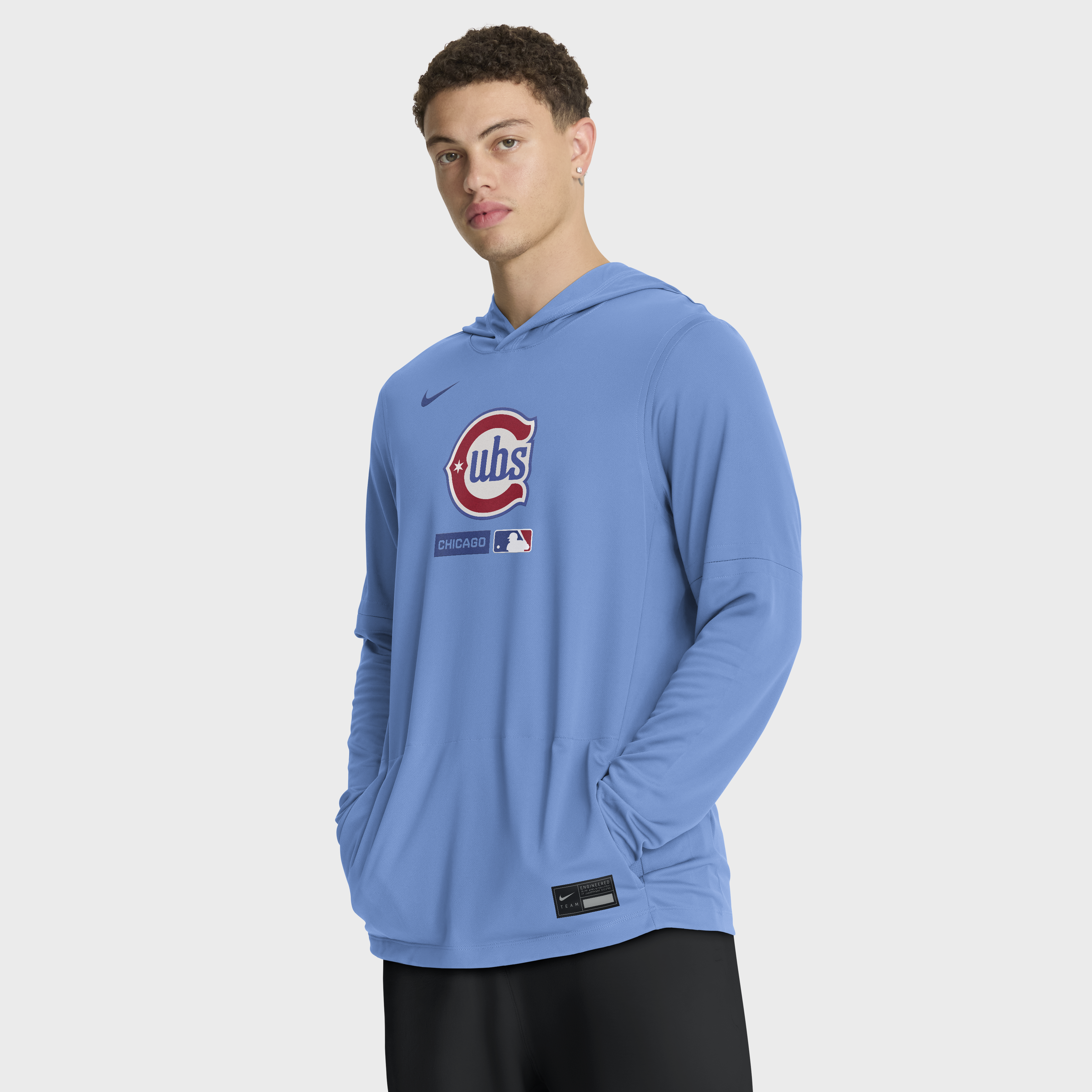 Men’s Nike Light Blue Chicago Cubs Authentic Collection Dri-FIT Long Sleeve Hooded T-Shirt Men’s Nike Light Blue Chicago Cubs Authentic Collection Dri-FIT Long Sleeve Hooded T-Shirt