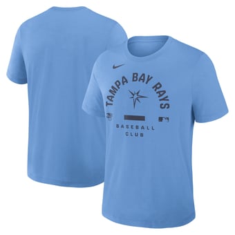 Men's Nike Light Blue Tampa Bay Rays Authentic Collection Early Work Tri-Blend Dri-FIT T-Shirt