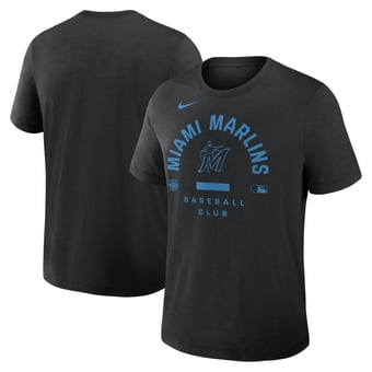 Men's Nike Black Miami Marlins Authentic Collection Early Work Tri-Blend Dri-FIT T-Shirt