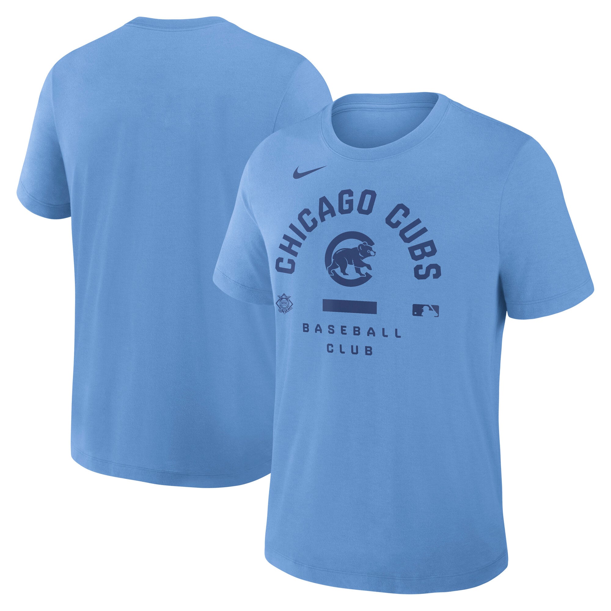 Men's Nike Light Blue Chicago Cubs Authentic Collection Early Work Tri-Blend Dri-FIT T-Shirt