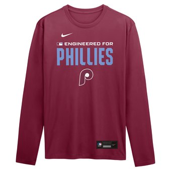 Men's Nike Burgundy Philadelphia Phillies Authentic Collection Legend Dri-FIT Long Sleeve T-Shirt