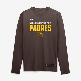 Men's Nike Brown San Diego Padres Authentic Collection Legend Dri-FIT Long Sleeve T-Shirt