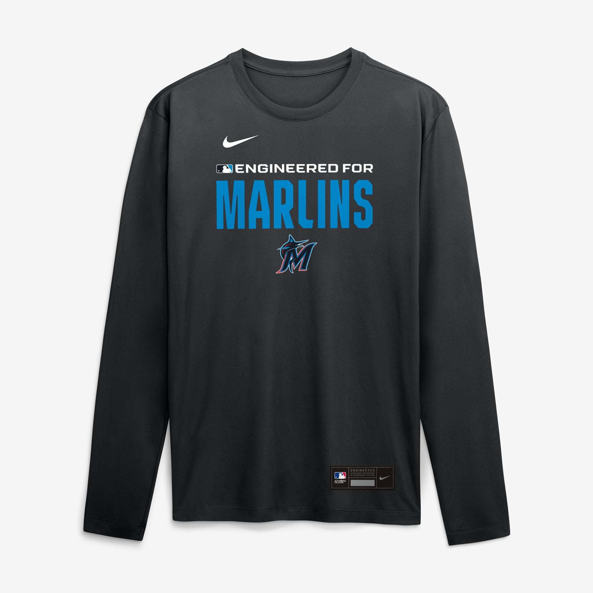 Men's Nike Black Miami Marlins Authentic Collection Legend Dri-FIT Long Sleeve T-Shirt