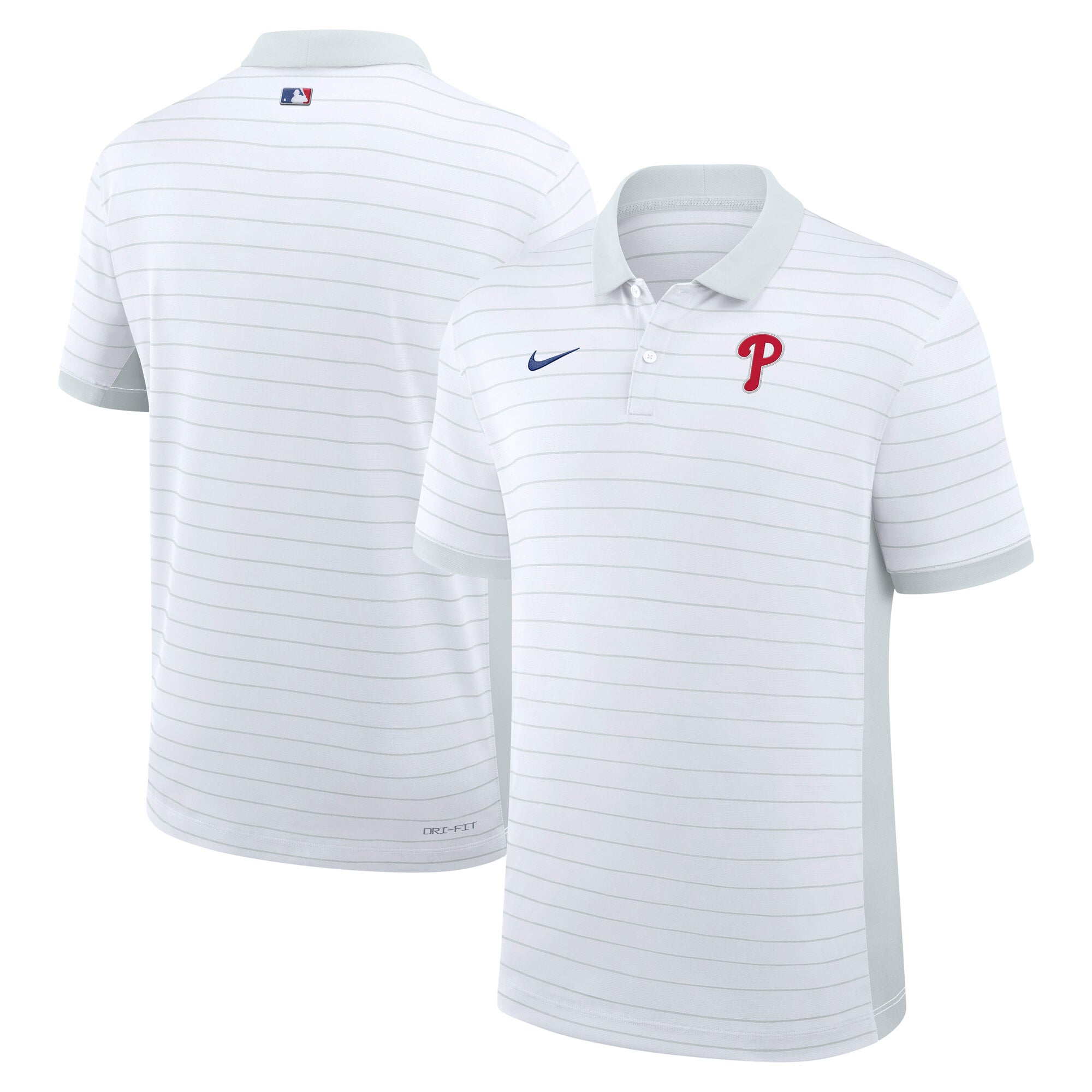 Men's Nike White Philadelphia Phillies Authentic Collection Striped Victory Dri-FIT Polo