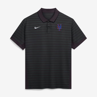 Men's Nike Black New York Mets Authentic Collection Striped Victory Dri-FIT Polo