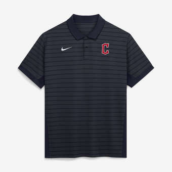 Men's Nike Navy Cleveland Guardians Authentic Collection Striped Victory Dri-FIT Polo