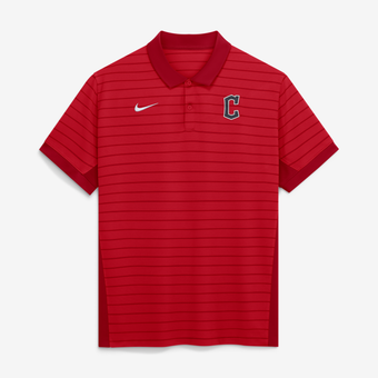 Men's Nike Red Cleveland Guardians Authentic Collection Striped Victory Dri-FIT Polo