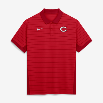 Men's Nike Red Cincinnati Reds Authentic Collection Striped Victory Dri-FIT Polo